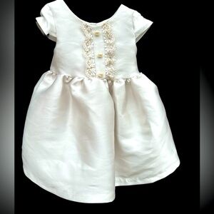 Laura Ashley- Ivory/Beige Little Girls Dress W/ Bloomers. 18mos